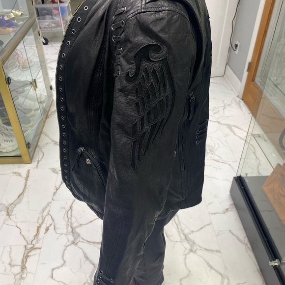 Harley Davidson Embroidered Leather Jacket - Picture 8 of 12